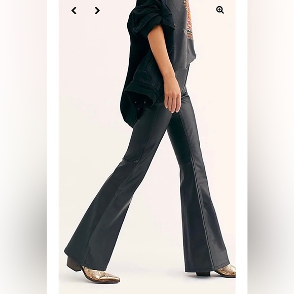 FREE PEOPLE Penny Vegan Leather Pants⭐️ Size: 25 NWOT! - Picture 3 of 5